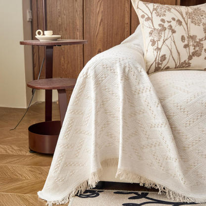 Soft T-Pattern Cotton Gauze Sofa Drape Throw Sofa Cover