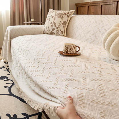 Soft T-Pattern Cotton Gauze Sofa Drape Throw Sofa Cover