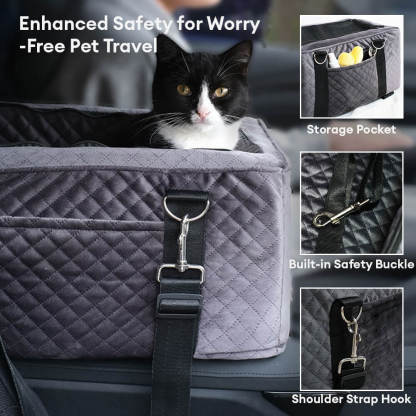 Soft Velvet Quilted Multifunctional Center Console Dog Car Seat