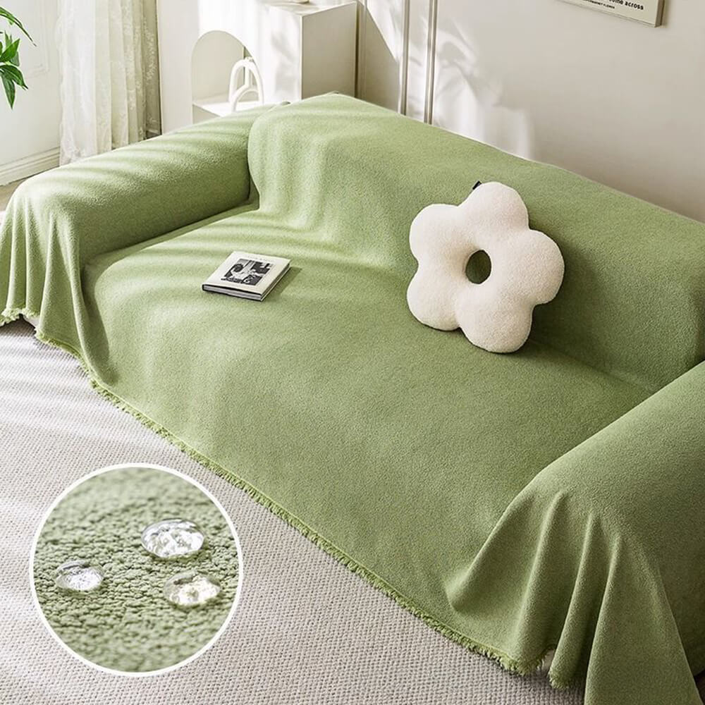 Soft Waterproof Teddy Plush Throw Sofa Cover