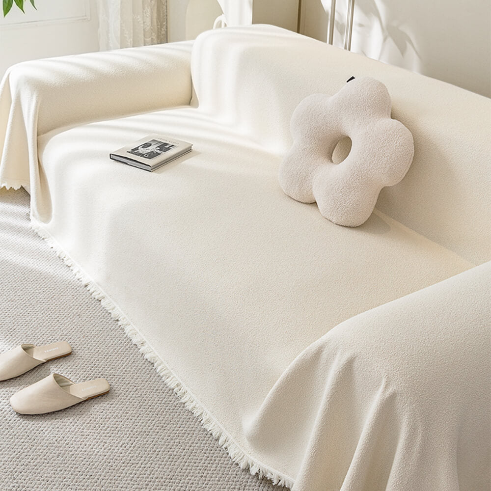 Soft Waterproof Teddy Plush Throw Sofa Cover
