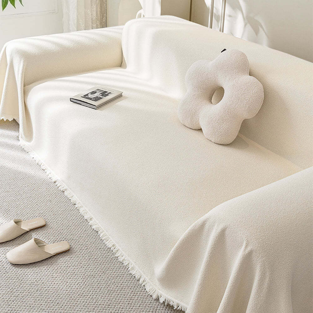 Soft Waterproof Teddy Plush Throw Sofa Cover