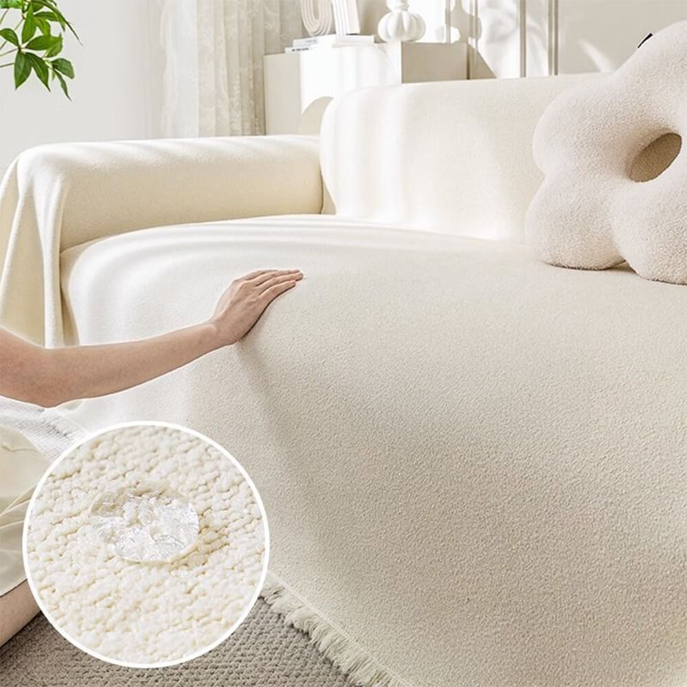 Soft Waterproof Teddy Plush Throw Sofa Cover