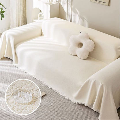 Soft Waterproof Teddy Plush Throw Sofa Cover
