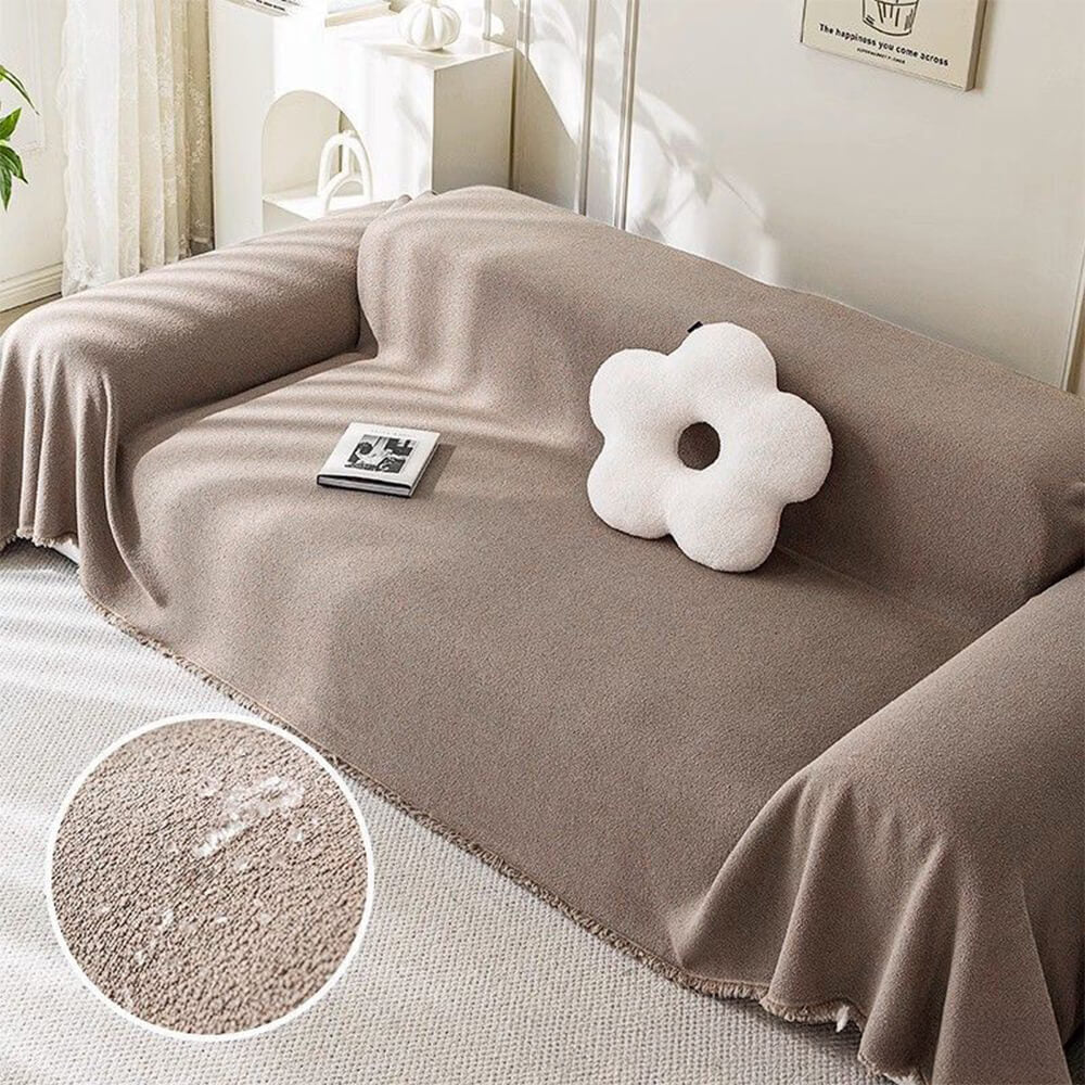 Soft Waterproof Teddy Plush Throw Sofa Cover