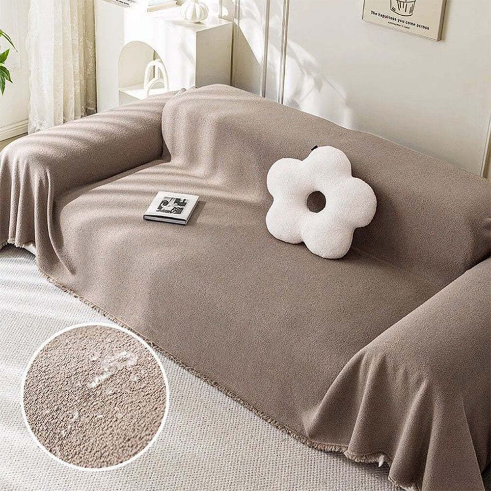Soft Waterproof Teddy Plush Throw Sofa Cover
