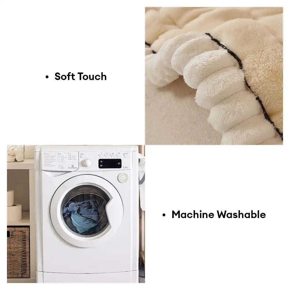 Solid-Colour Fluffy Sofa Decor Thickened Sofa Cover