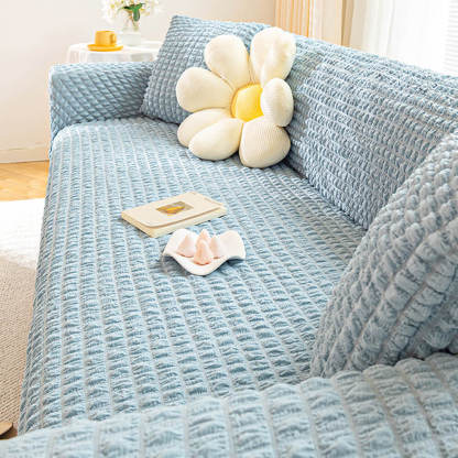 Square Bubble Seersucker Stretch Furniture Protector Magic Sofa Cover