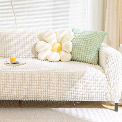 Square Bubble Seersucker Stretch Furniture Protector Magic Sofa Cover