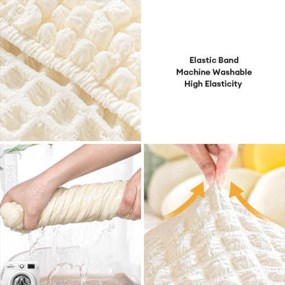 Square Bubble Seersucker Stretch Furniture Protector Magic Sofa Cover