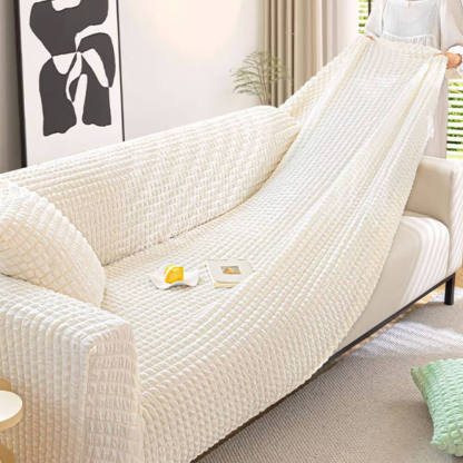 Square Bubble Seersucker Stretch Furniture Protector Magic Sofa Cover