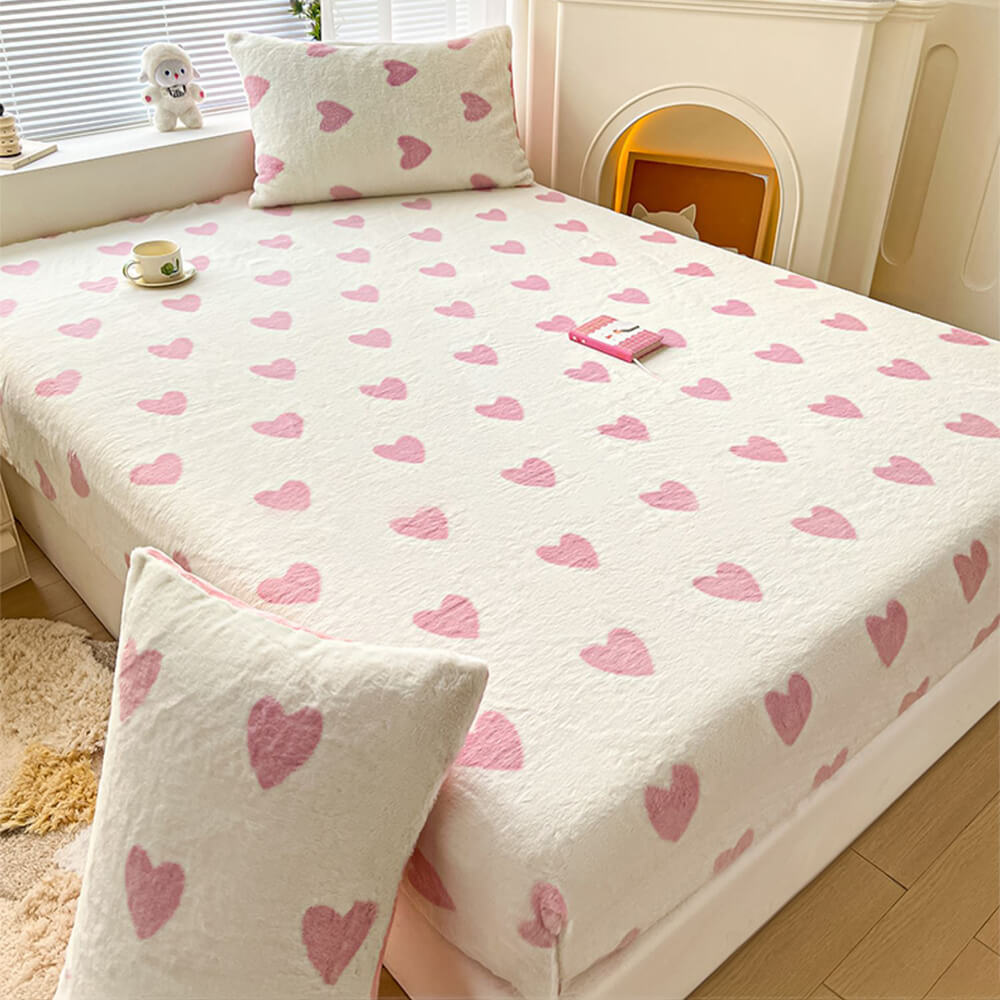 Static-Free Creamy Stretchable Fitted Sheet Mattress Cover
