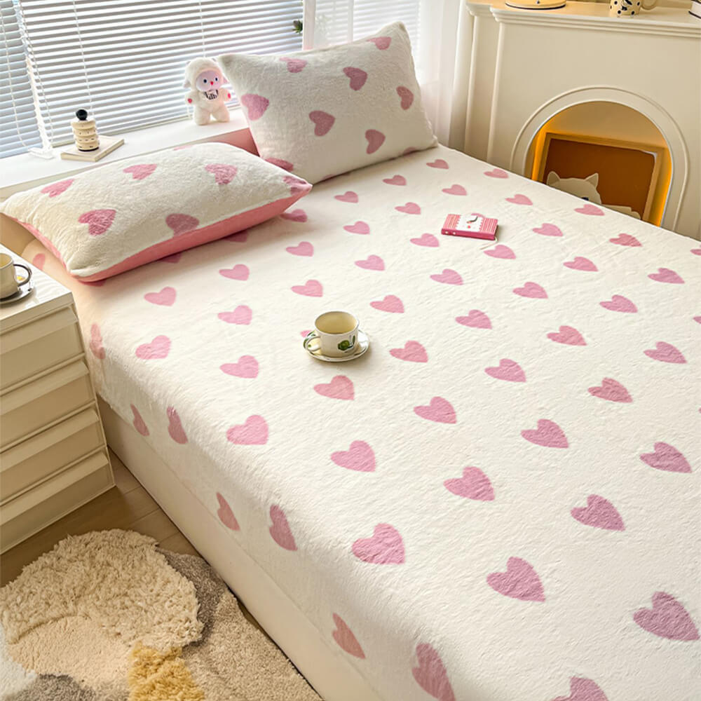Static-Free Creamy Stretchable Fitted Sheet Mattress Cover