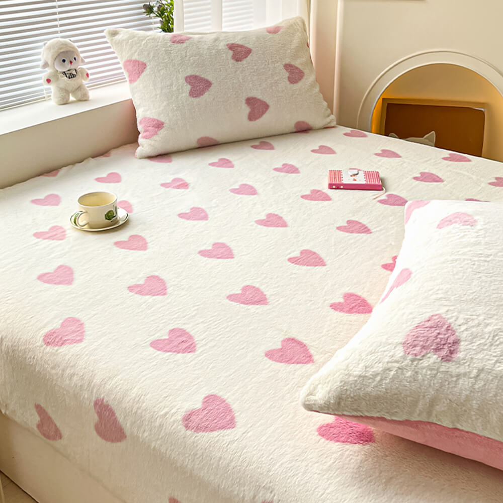 Static-Free Creamy Stretchable Fitted Sheet Mattress Cover