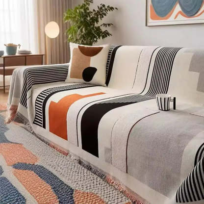 Stripe Art Scratch Resistant Chenille Multifunctional Sofa Protector Sofa Cover