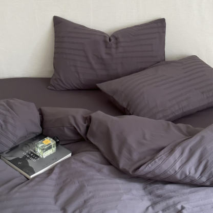 Striped Yarn-Dyed Cotton Duvet Cover Bed Sheet Set