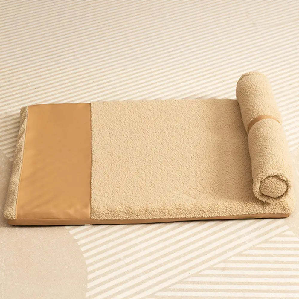 Teddy Fluffy Deep Sleep Large Space Pillow Dog Bed - Honey Amber