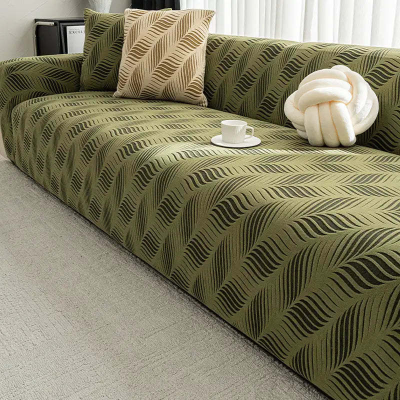 Thick Polar Fleece Jacquard Anti-Scratch Stretch Sofa Cover