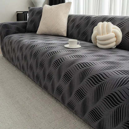 Thick Polar Fleece Jacquard Anti-Scratch Stretch Sofa Cover