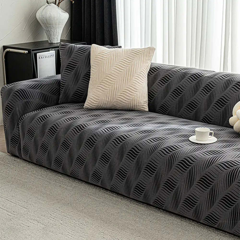 Thick Polar Fleece Jacquard Anti-Scratch Stretch Sofa Cover