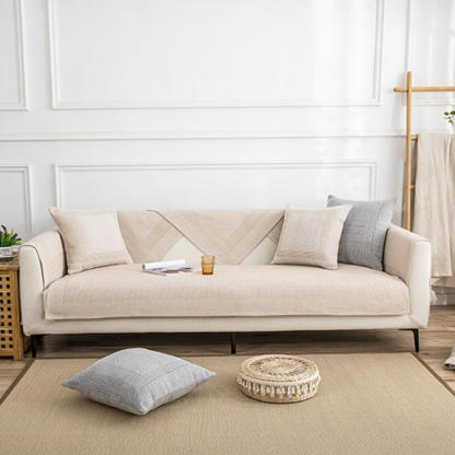 Thick Textured Weave Cotton Linen Anti-Scratch Sofa Cover