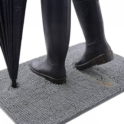 Ultra-Absorbent Non-Slip Chenille Front Door Mat for Muddy Dog Paws