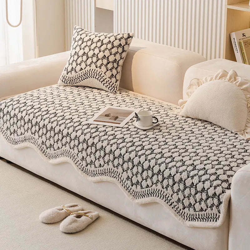 Vintage Classic Chenille Scratch Resistant Couch Protective Sofa Cover