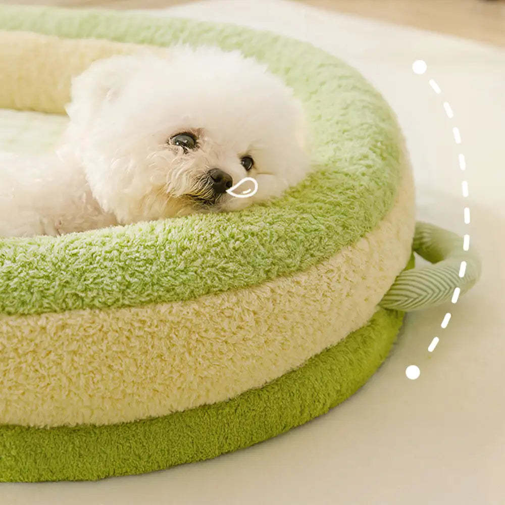 Vintage Plaid Spine Protection Large Dog Bed Pillow Dog Bed