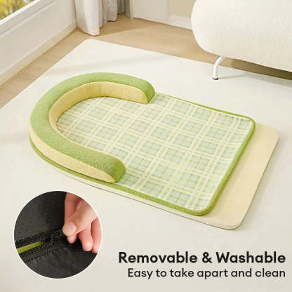 Vintage Plaid Spine Protection Large Dog Bed Pillow Dog Bed