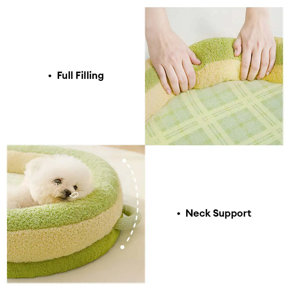 Vintage Plaid Spine Protection Large Dog Bed Pillow Dog Bed