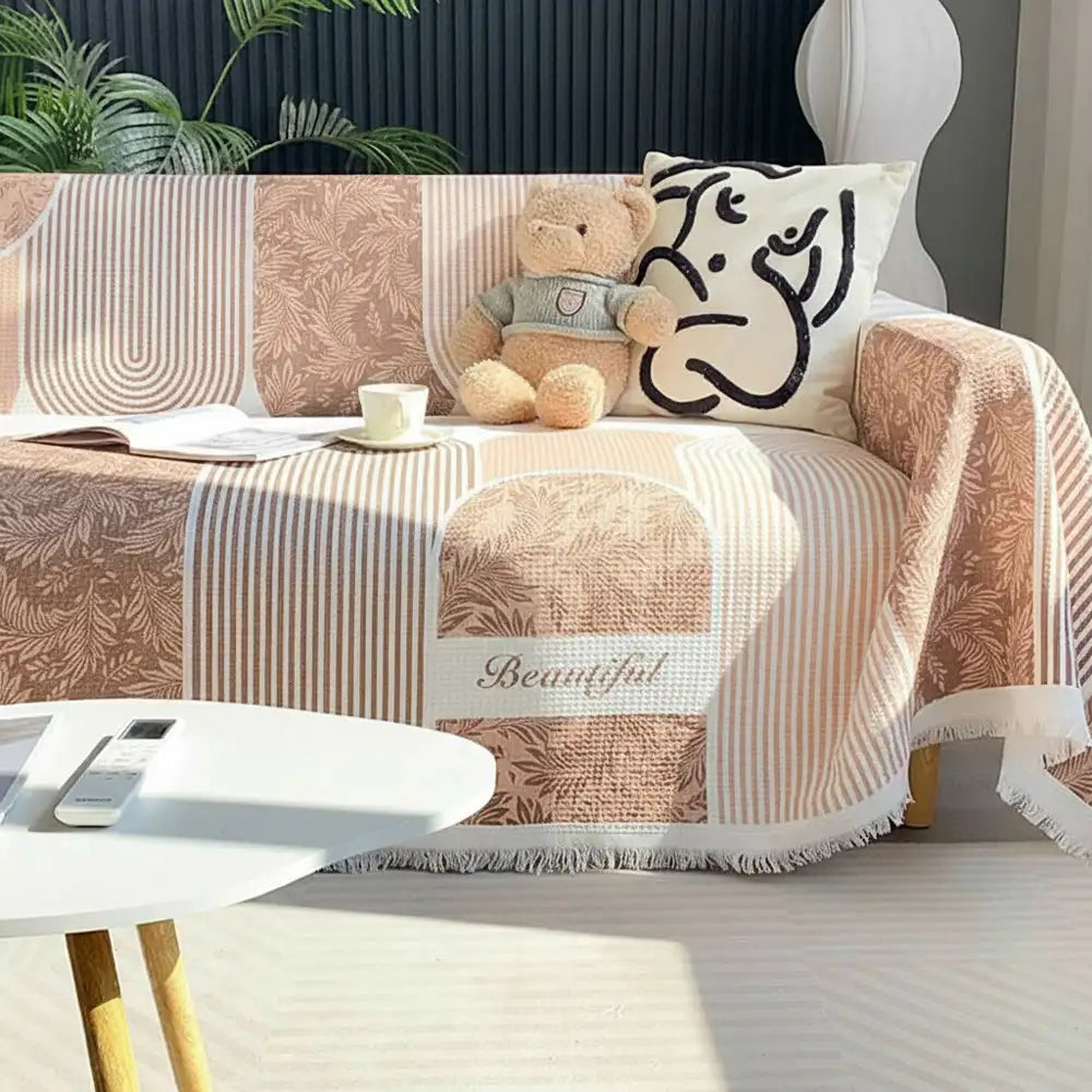 Waffle Texture Fabric Breathable Skin-Friendly Furniture Decorative Sofa Cover
