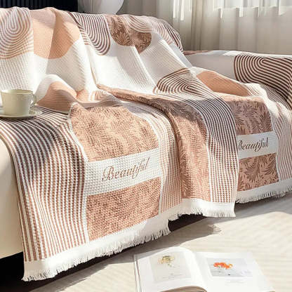 Waffle Texture Fabric Breathable Skin-Friendly Furniture Decorative Sofa Cover