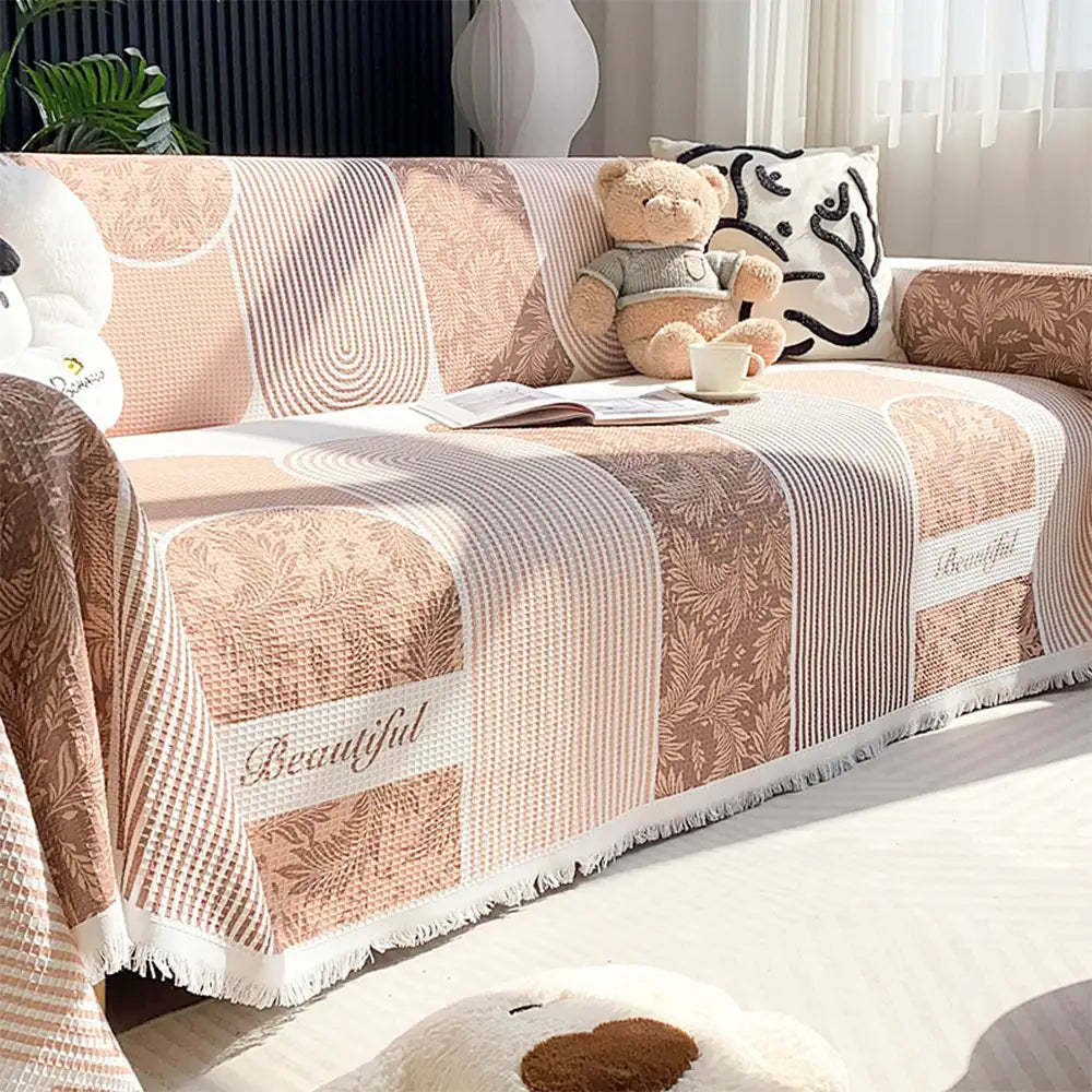 Waffle Texture Fabric Breathable Skin-Friendly Furniture Decorative Sofa Cover