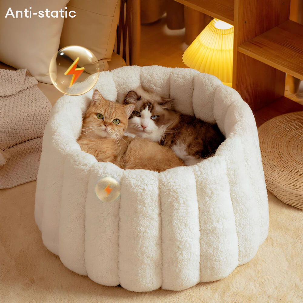 Warm Skin Friendly Full Support Multi Purpose Semi Enclosed Cat Bed