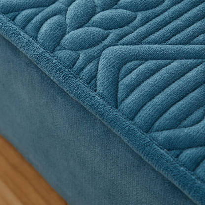 Wheat-Inspired Geometric Padding Quilted Milk Velvet Fitted Sheet Mattress Cover