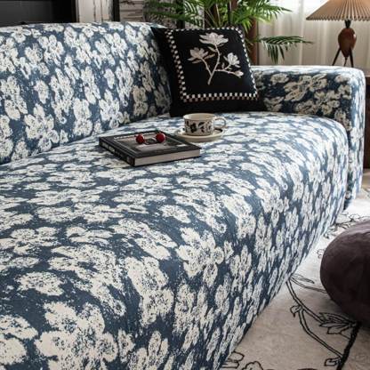 Garden Floral Polar Fleece Sofa Protection Full Cover Stretch Magic Sofa Cover