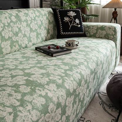Garden Floral Polar Fleece Sofa Protection Full Cover Stretch Magic Sofa Cover