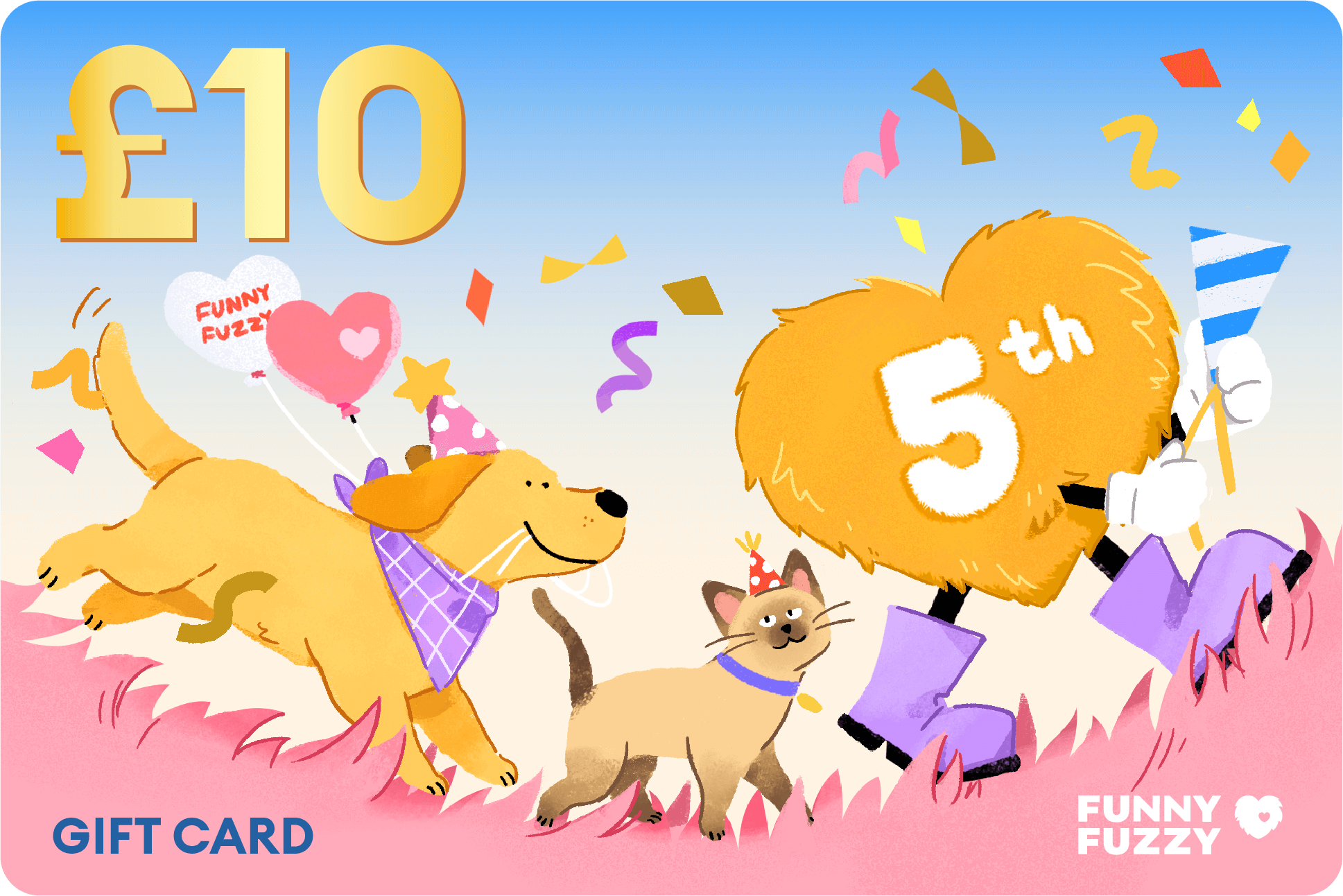FunnyFuzzy 5th Anniversary Gift Card