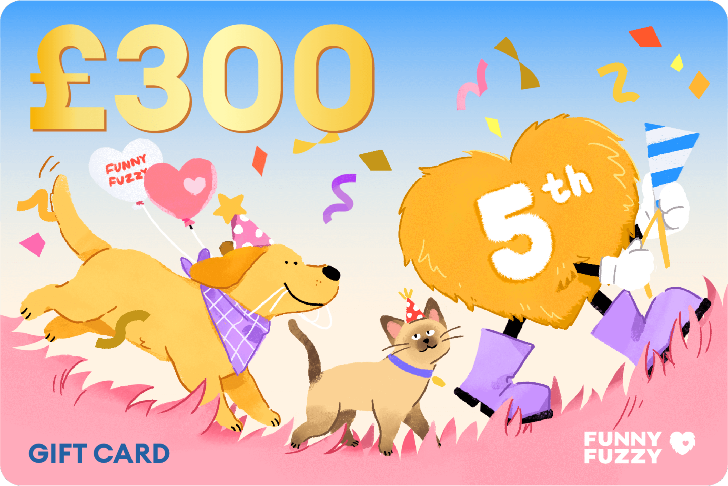 FunnyFuzzy 5th Anniversary Gift Card