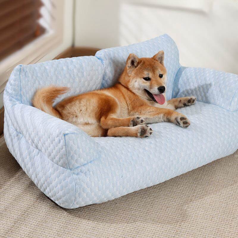 Ice Silk Cooling Pet Bed Breathable Washable Dog Sofa Bed