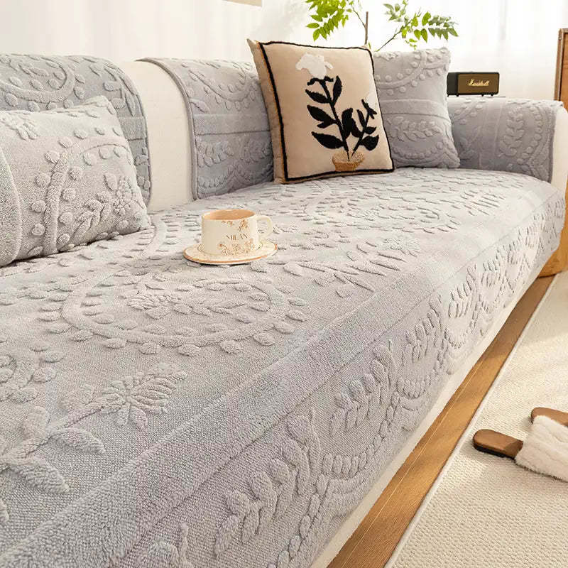 Jacquard Plush Comfortable Scratch-Resistant Non-Slip Sofa Cover