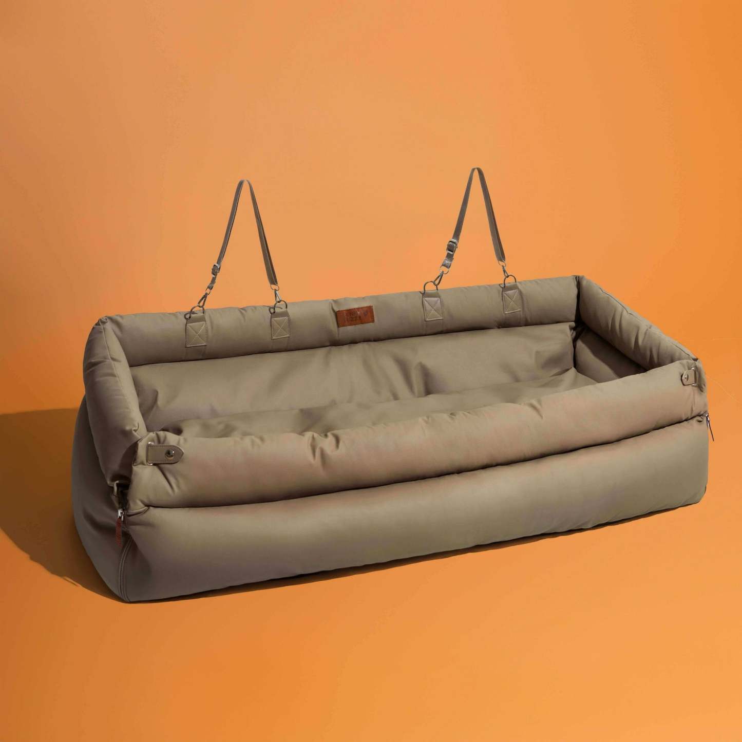 Deluxe Faux Leather Dog Car Seat Booster Bed - Urban Voyager