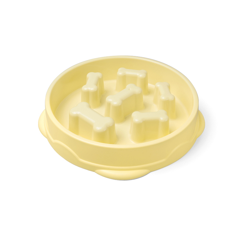 Lemon Yellow Non-Slip Dog Slow Food Bowl