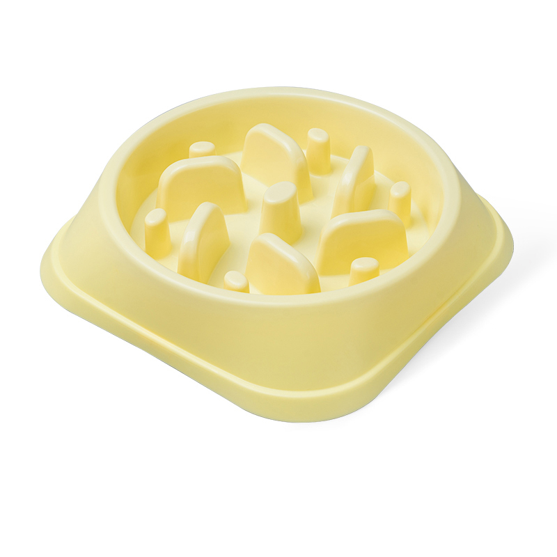 Lemon Yellow Non-Slip Dog Slow Food Bowl