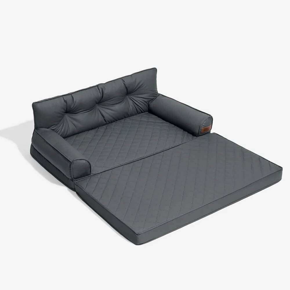 Luxe Faux Leather Foldable Orthopaedic Large Dog Bed - CoreLounge