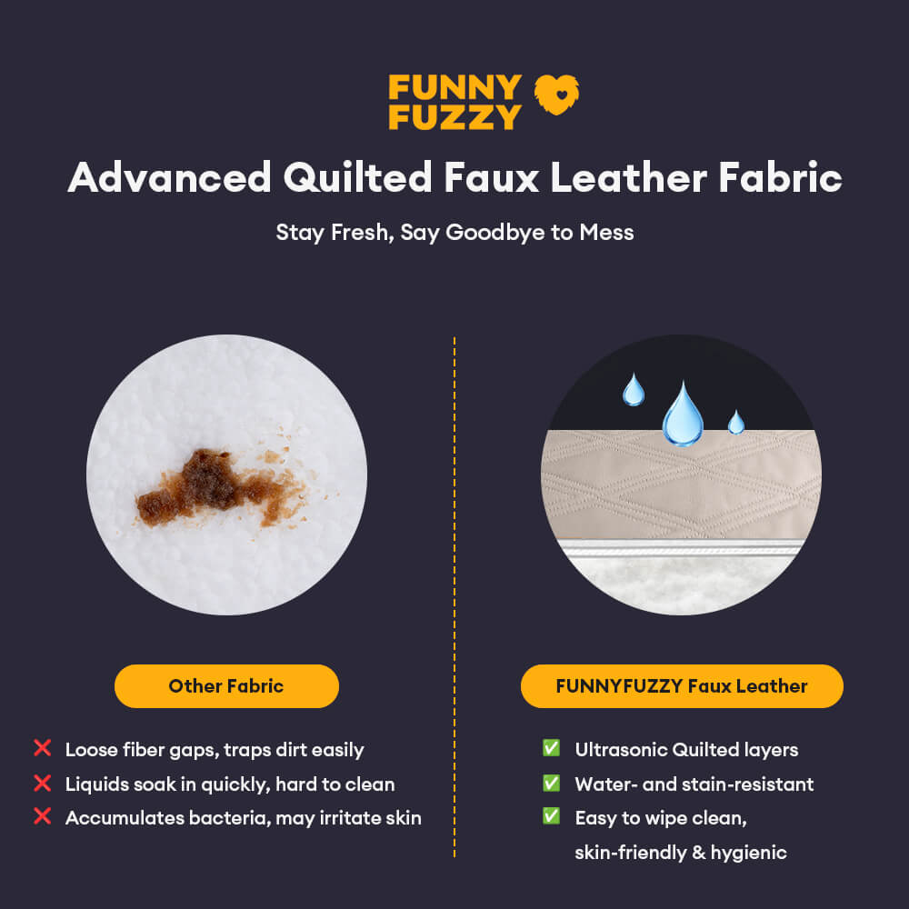 Luxe Faux Leather Foldable Orthopedic Large Dog Bed - CoreLounge