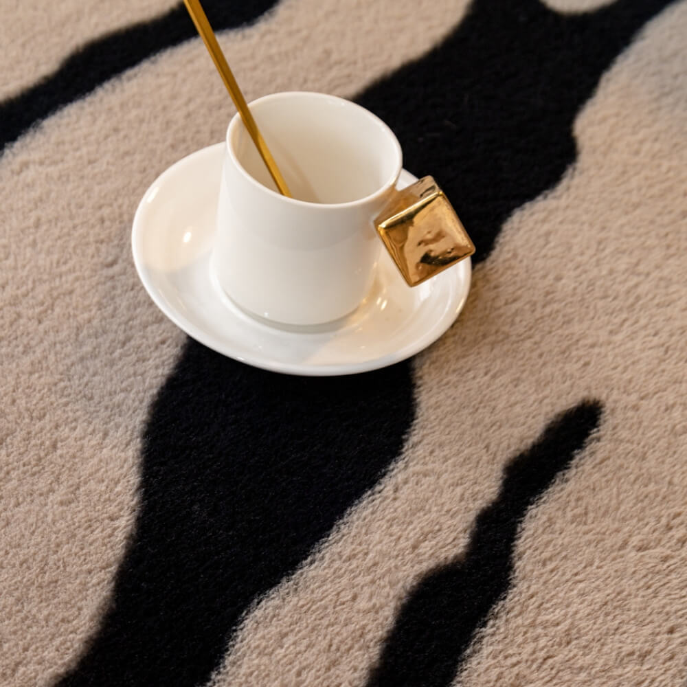 Luxurious Zebra-Print Fluffy Plush Sofa Protector Stylish Sofa Cover