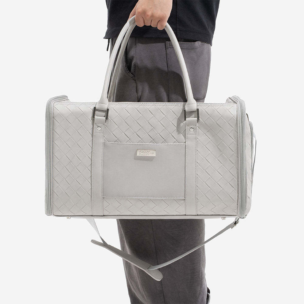 Luxury Multi-Functional Breathable Woven Leather Pet Carrier – The City Companion