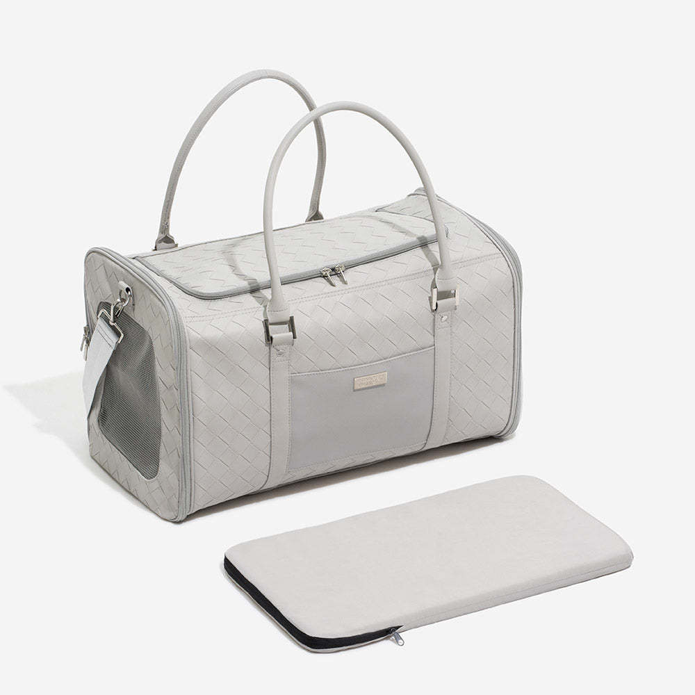 Luxury Multi-Functional Breathable Woven Leather Pet Carrier – The City Companion
