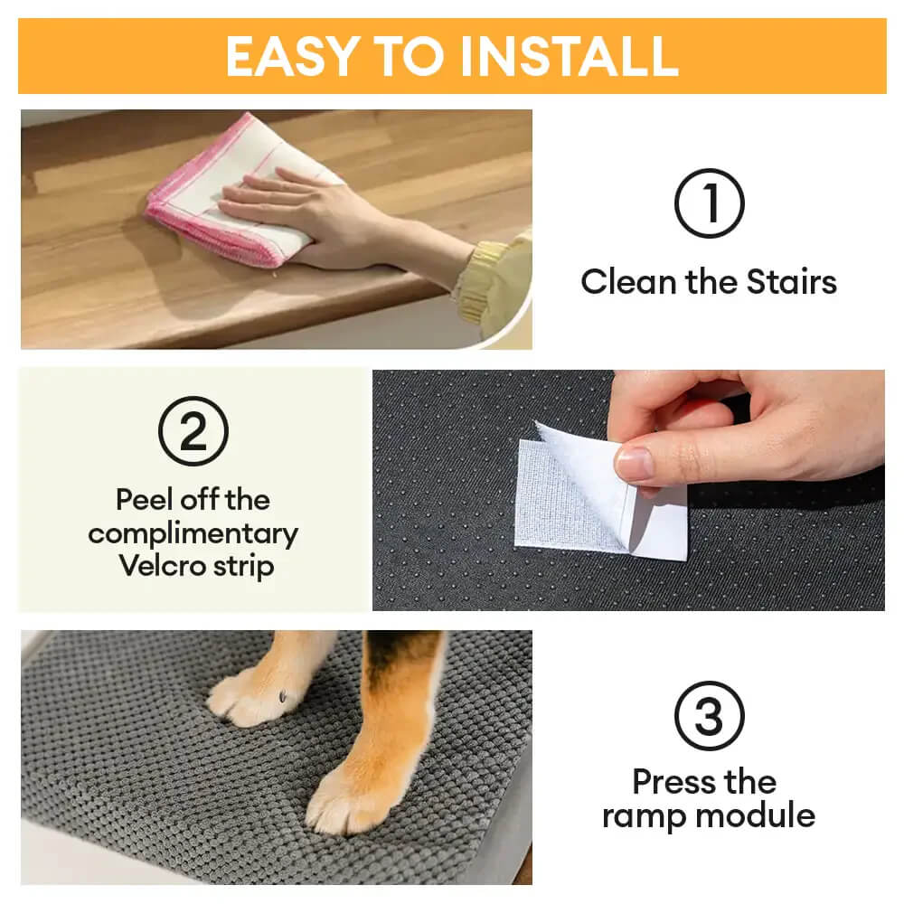 Modular Foam Dog Ramp Steps for Staircase Stairs with Velcro